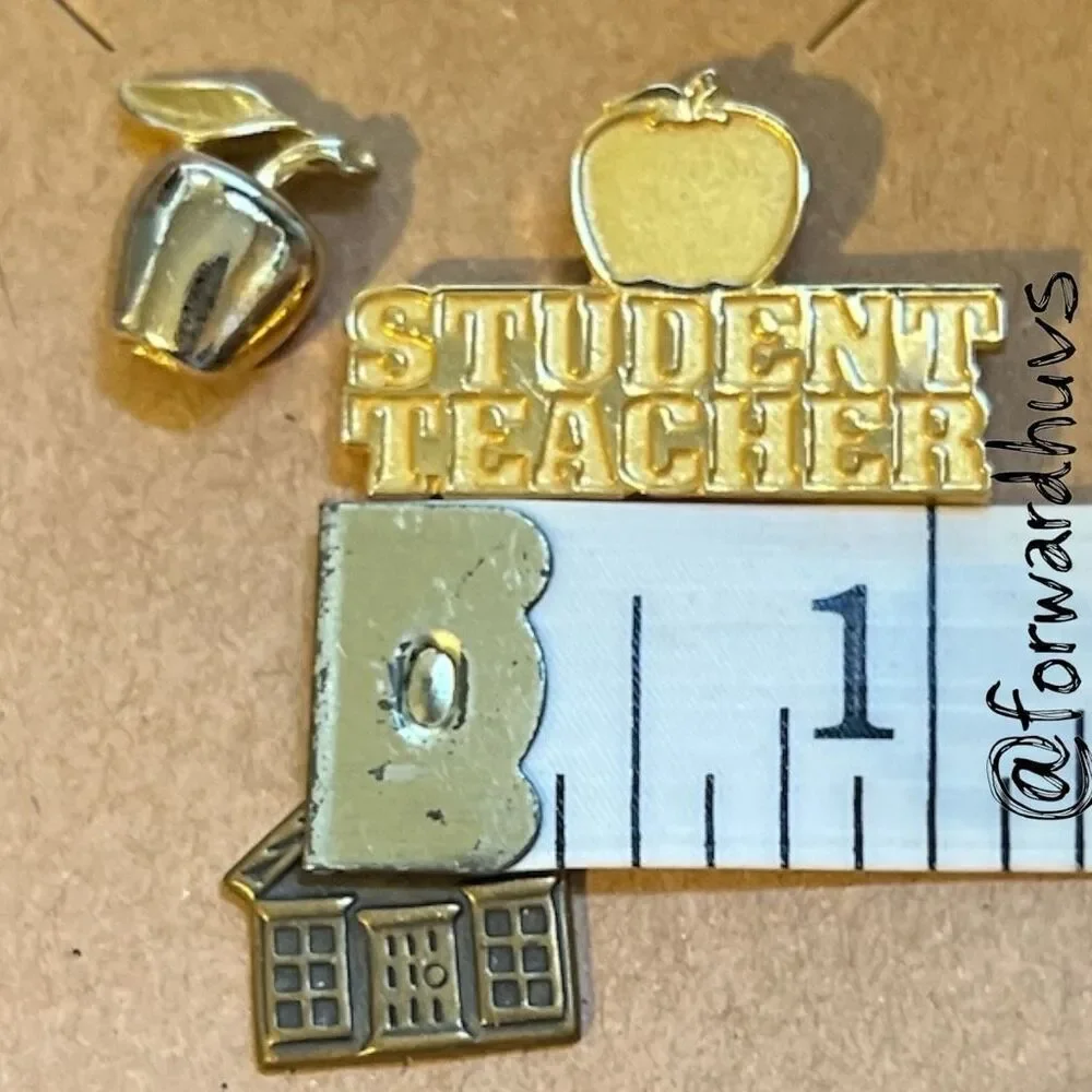 Vintage Education & Recognition Lapel Pins – Gold Tone – Set of 3